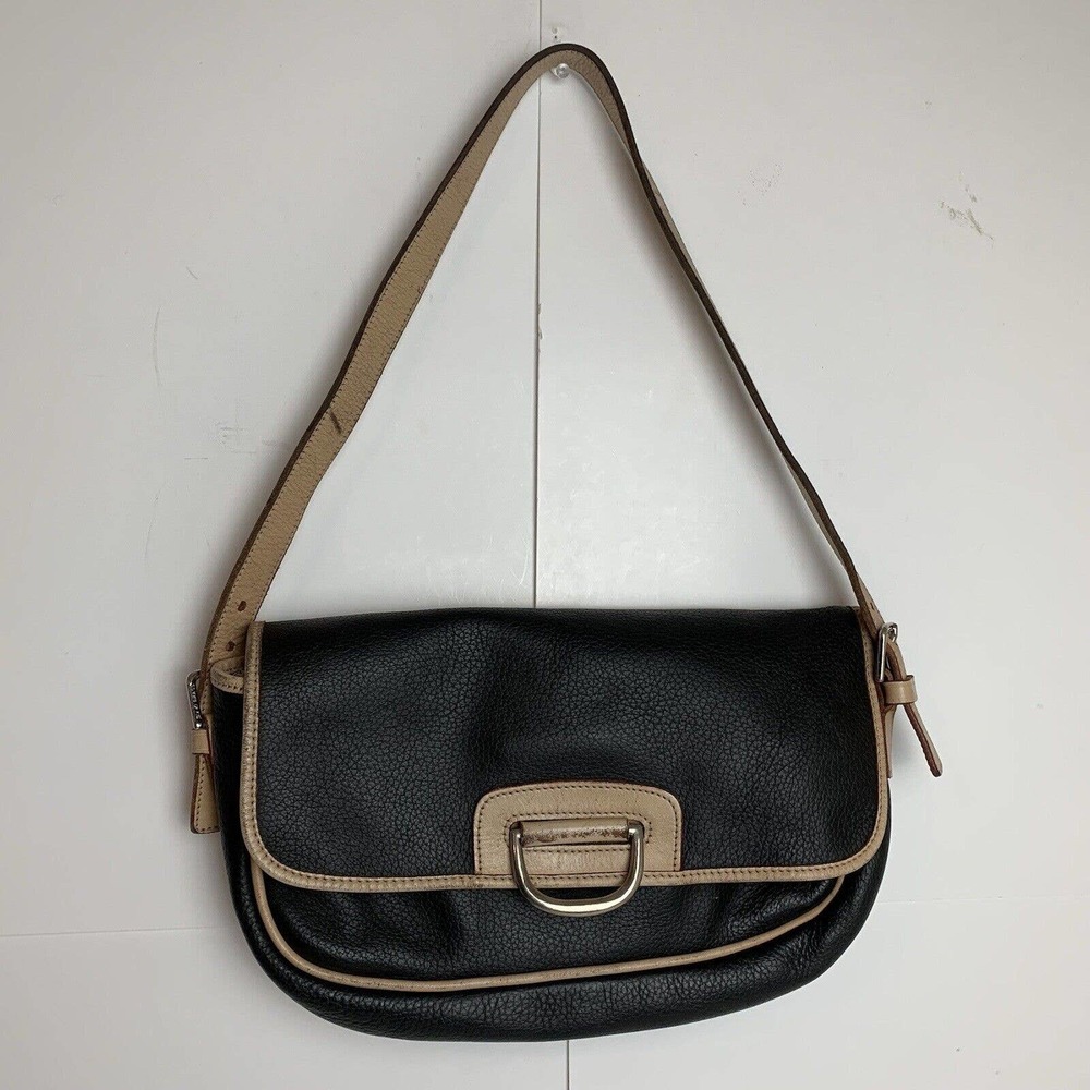 Dooney Bourke Purse Vintage Womens Black Leather Adjustable Strap Bag - Picture 1 of 9